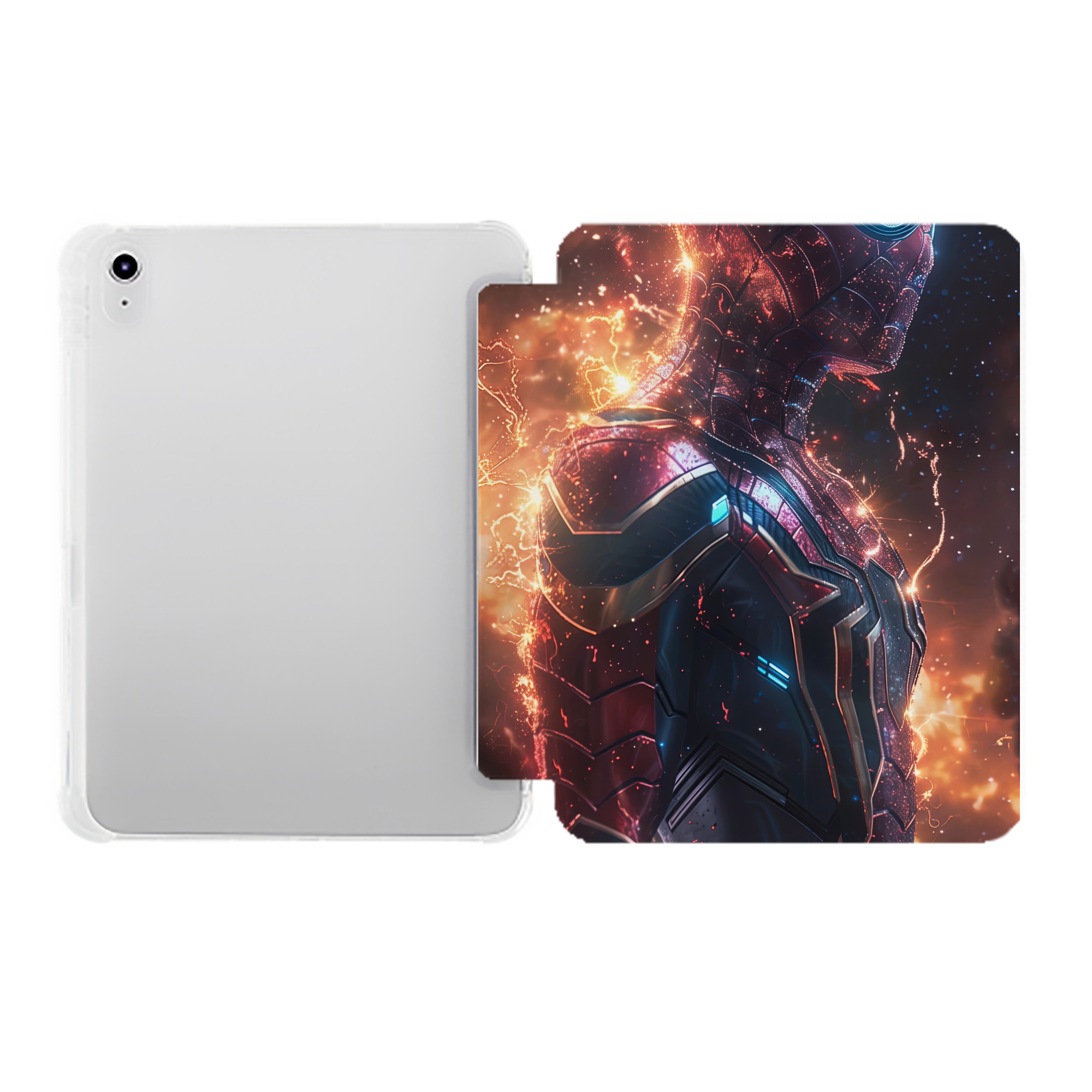 （画像用） Spider Man スパイダーマン IPad ケース ペン収納付き 三つ折りスタンド PUレザー×シリコン 対応機種9.5/10.5/10.9インチ